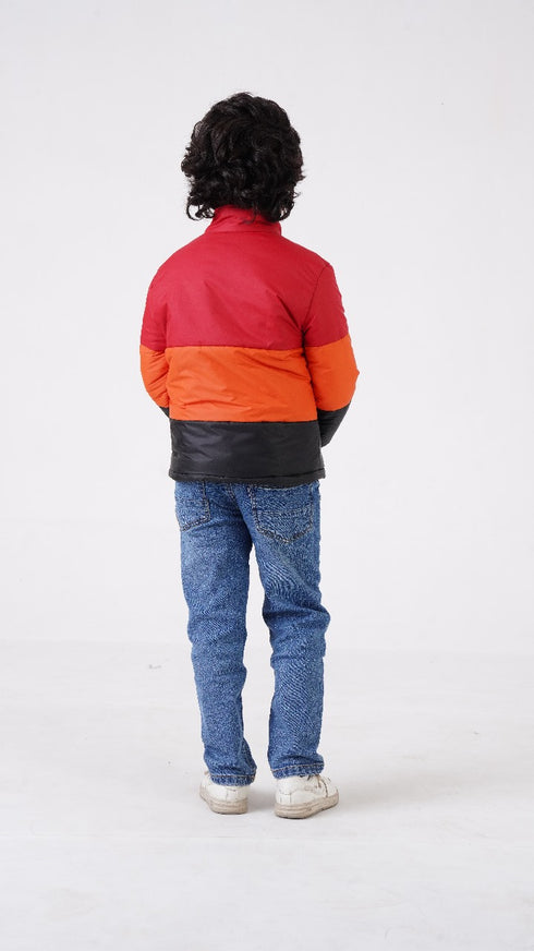 COLOR BLOCK PUFFER JACKET